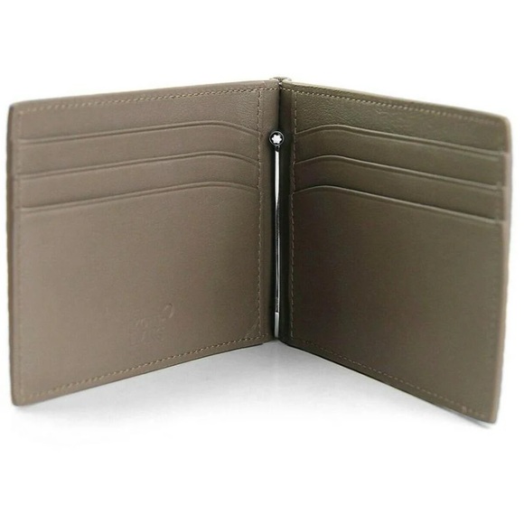 BRAND NEW MONTBLANC TAUPE WALLET W/ MONEYCLIP - Picture 6 of 11